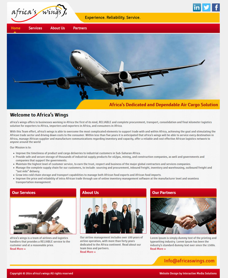 Africas Wings – WordPress Responsive Website Website Design