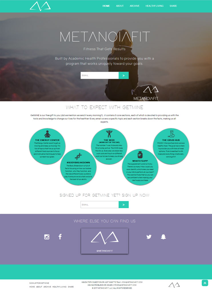 Metanoia Fit – WordPress Responsive Website Design